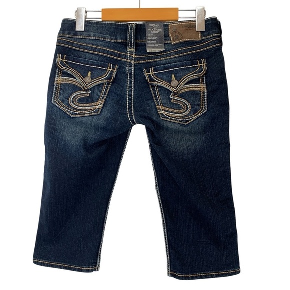 Silver Jeans Capri Shorts Womens 28 Blue Dark Wash McKenzie Crop Low Rise Y2K - Picture 3 of 8